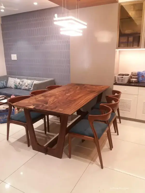Set Meja Makan Jati Desain Elegan, set Meja Makan Jati Klasik Mewah